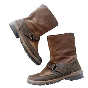 Merrell Emery Buckle Boots Size 9 Bootie Brown Leather Outdoor Performance Mid